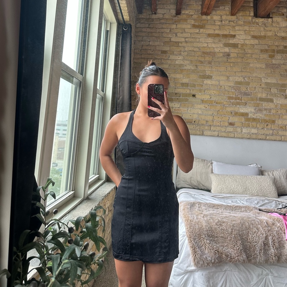 Zara Black Halter Mini Dress